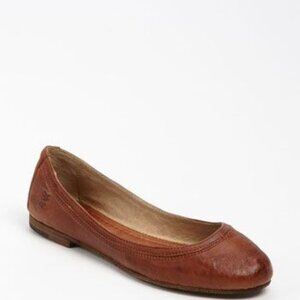 Frye Women's Brown Carson Leather Almond Toe Slip-On Ballet Flat Size 8.5M
